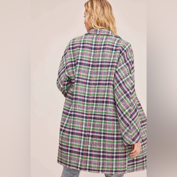 ASTR The Label Keller Plaid Wool Blend Coat Size Large - Picture 5 of 15